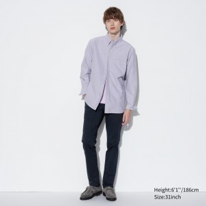 Pantalons Uniqlo Slim Fit Chinos Homme Bleu Marine | 0415-MCIEH