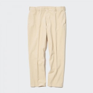 Pantalons Uniqlo Smart Corduroy Ankle Length Trousers Homme Beige | 8369-HJAXB