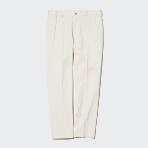Pantalons Uniqlo Smart Cotton Ankle Length Trousers Long Homme Blanche | 9632-QJATI