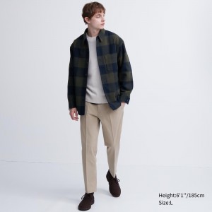Pantalons Uniqlo Smart Cotton Like Ankle Length Trousers Homme Beige | 0154-YQSNX