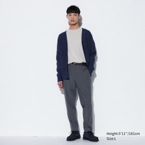 Pantalons Uniqlo Smart Gunclub Checked Ankle Length Trousers Homme Grise | 0563-WGLBZ