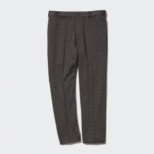 Pantalons Uniqlo Smart Houndstooth Ankle Length Trousers Homme Marron Foncé | 2750-KOZCY