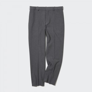Pantalons Uniqlo Smart Wool Like Ankle Length Trousers Long Homme Grise | 1690-NYKWA