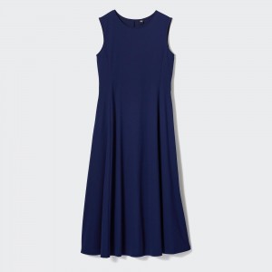 Peignoir Uniqlo Airism Ultra Stretch Sleeveless Dress Femme Bleu Marine | 4712-JTHPM