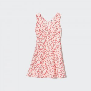 Peignoir Uniqlo Printed V Neck Sleeveless Mini Dress Femme Rouge | 9865-HMZNY