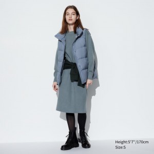 Peignoir Uniqlo Souffle Yarn Smooth Long Sleeved Dress Femme Vert | 1263-YBJMU
