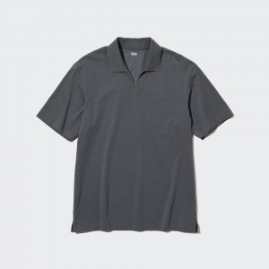 Polo Uniqlo Airism Polo Shirt Skipper Collar Homme Grise | 7638-XZCOU