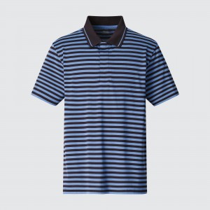 Polo Uniqlo Dry Ex Polo Shirt Adam Scott Homme Bleu | 2534-DBWXJ
