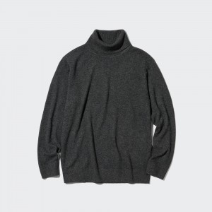 Pulls Uniqlo 100pct Cashmere Turtleneck Jumper Homme Grise Foncé | 6485-EMRVF
