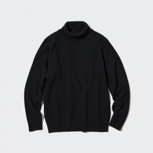 Pulls Uniqlo Premium Lambswool Turtleneck Jumper Homme Noir | 4059-RQCBK