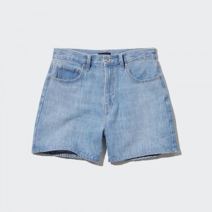 Short Uniqlo Denim Shorts Femme Bleu | 2194-RDAWJ