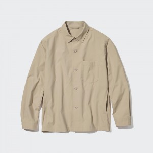 Surchemise Uniqlo Airsense Ultra LighT-Shirt Jacket Homme Beige | 8436-KQOGB