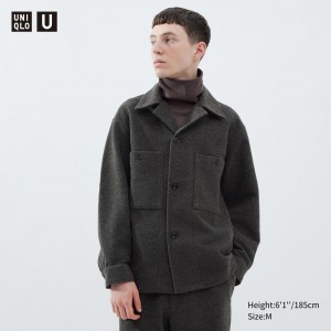Surchemise Uniqlo Fleece Jersey Overshirt Homme Grise | 1982-NXLPO