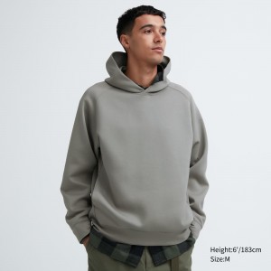 Sweat a Capuche Uniqlo Dry Sweat Stretch Pullover Hoodie Homme Grise | 4257-YTPRF