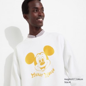 Sweat a Capuche Uniqlo Mickey Shines Ut Graphic Sweatshirt Homme Blanche | 8531-PUDXE