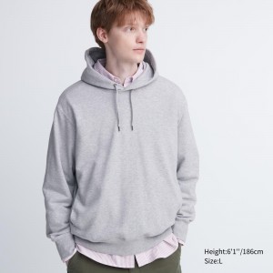 Sweat a Capuche Uniqlo Sweat Pullover Hoodie Homme Grise | 8024-MGIXE