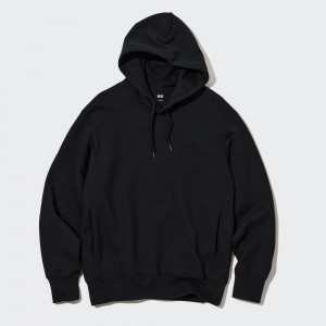 Sweat a Capuche Uniqlo Sweat Pullover Hoodie Homme Noir | 8502-PDUZR