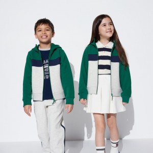 Sweat a Capuche Uniqlo Ultra Stretch Dry Sweat Zipped Hoodie Enfant Vert | 8046-CVUOB
