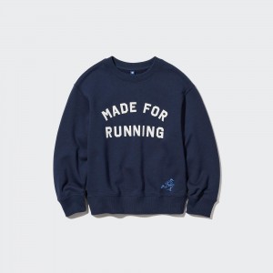 Sweat a Capuche Uniqlo Ultra Stretch Soft Sweatshirt Enfant Bleu Marine | 9574-YZGFM