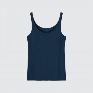 T Shirts Uniqlo Airism Sleeveless Bra Top Femme Bleu Marine | 6209-ECZJR