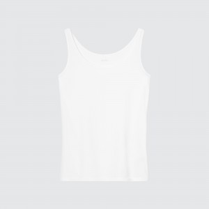 T Shirts Uniqlo Airism Sleeveless Vest Top Femme Blanche | 2873-IUMCL