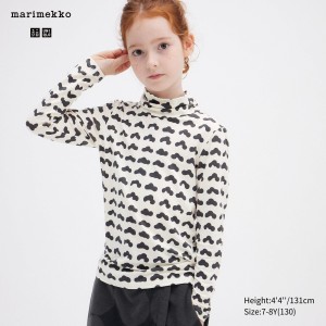 T Shirts Uniqlo Girls Heattech Turtleneck Long Sleeved Thermal Top Enfant Blanche | 3106-NVPTC
