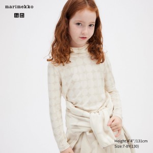 T Shirts Uniqlo Girls Heattech Turtleneck Long Sleeved Thermal Top Enfant Grise Clair | 3507-ZCGQM