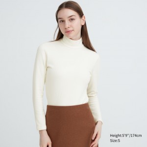 T Shirts Uniqlo Heattech Ultra Warm High Neck Long Sleeved Thermal Top Femme Blanche | 3207-PNCTZ