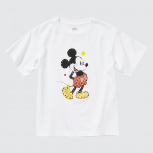 T Shirts Uniqlo Mickey Stands Ut Graphic T-Shirt Enfant Blanche | 5073-WOCZF