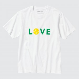 T Shirts Uniqlo Peace For All Graphic T-Shirt Roger Federer Femme Blanche | 2391-BFOUR