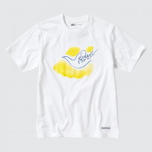 T Shirts Uniqlo Peace For All Graphic T-Shirt Ines De La Fressange Femme Blanche | 0179-CPDSG