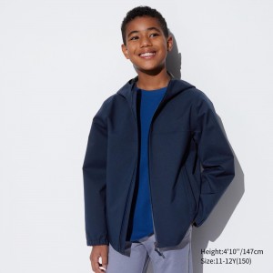 Vestes Uniqlo Blocktech Parka Enfant Bleu Marine | 6901-QIULM
