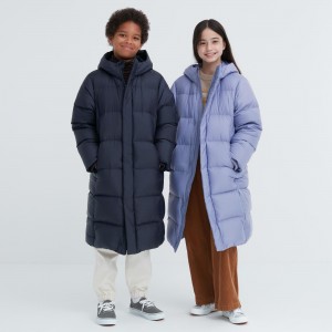 Vestes Uniqlo Down Coat Water Repellent Enfant Bleu Marine | 6390-AFHEB
