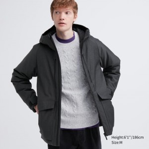 Vestes Uniqlo Hybrid Down 3d Cut Parka Homme Grise Foncé | 3750-TQLZN