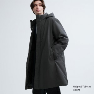 Vestes Uniqlo Hybrid Down Coat Homme Grise Foncé | 1947-WQTAR