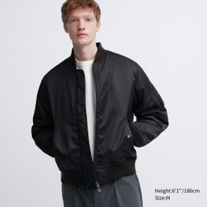 Vestes Uniqlo Ma 1 Blouson Jacket Homme Noir | 1645-ESMXP
