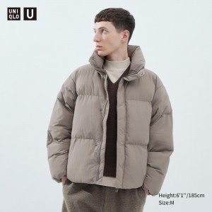 Vestes Uniqlo Padded Volume Jacket Homme Beige | 6539-NXRCH