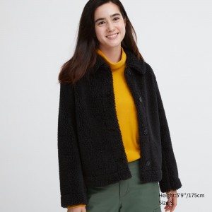 Vestes Uniqlo Pile Lined Fleece Jacket Femme Noir | 9042-MOKSL