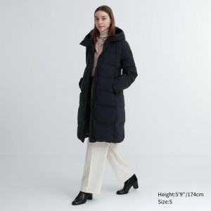 Vestes Uniqlo Seamless Down Long Coat Femme Noir | 1567-GXQYH