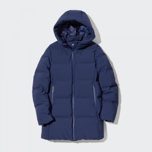 Vestes Uniqlo Seamless Down Short Coat Femme Bleu | 6952-EHVUL
