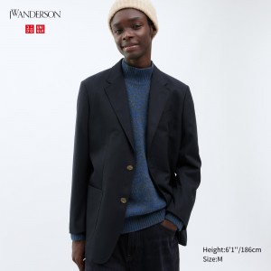Vestes Uniqlo Tailored Jacket Homme Bleu Marine | 5143-RXBND
