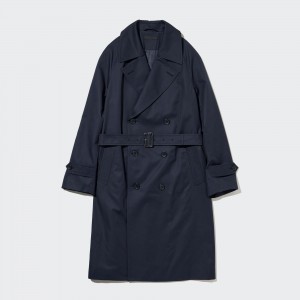 Vestes Uniqlo Trench Coat Homme Bleu Marine | 2304-VKEQY