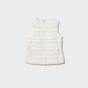 Vestes Uniqlo Ultra Light Down Compact Vest Femme Blanche | 2149-DZOQA