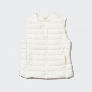 Vestes Uniqlo Ultra Light Down Compact Vest Femme Blanche | 3084-BNWSO