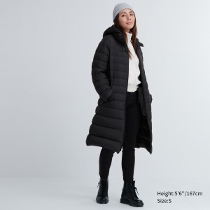 Vestes Uniqlo Ultra Light Down Long Coat Femme Noir | 2075-OSWPF