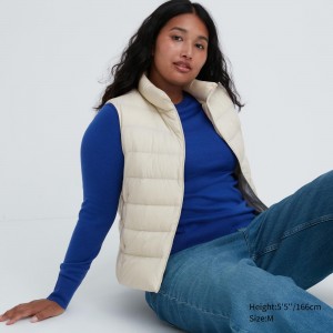 Vestes Uniqlo Ultra Light Down Vest Femme Blanche | 2564-ELJMQ