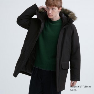 Vestes Uniqlo Ultra Warm Hybrid Down Coat Homme Noir | 1957-INXBE