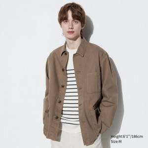 Vestes Uniqlo Utility Jacket Homme Marron | 3024-RTENG