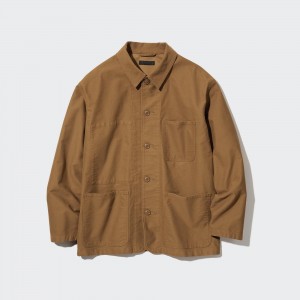 Vestes Uniqlo Utility Jacket Homme Marron | 8910-NAZEY