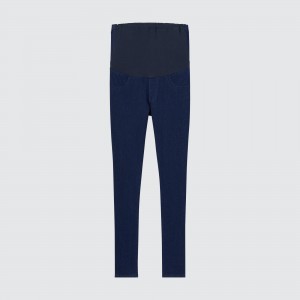 Vêtements De Grossesse Uniqlo Ultra Stretch Maternity Denim Leggings Femme Bleu | 2674-HLMGQ